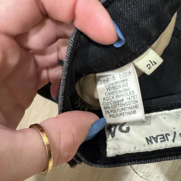 Women’s Rag And Bone Jeans Skinny Black Size 24 - Picture 4 of 9